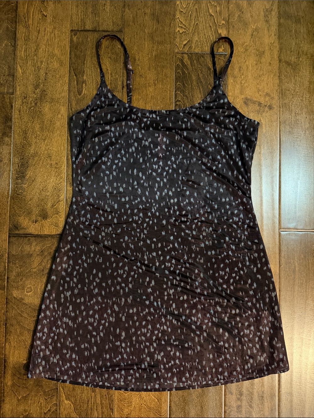 Women’s SPANX Printed Cami Slip Dress with Subtle Slate Spots - Brown & Gray